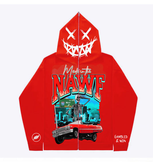 Made in the Nawf Red Full Zip