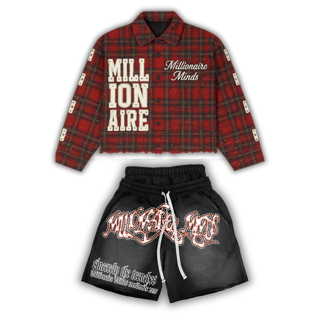 Sincerely the Trenches Flannel + Double Waisted Shorts