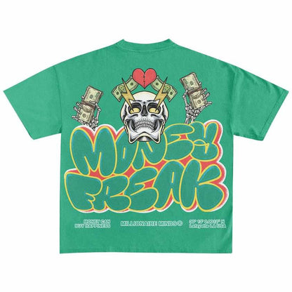 Green Money Freak oversized graphic tee